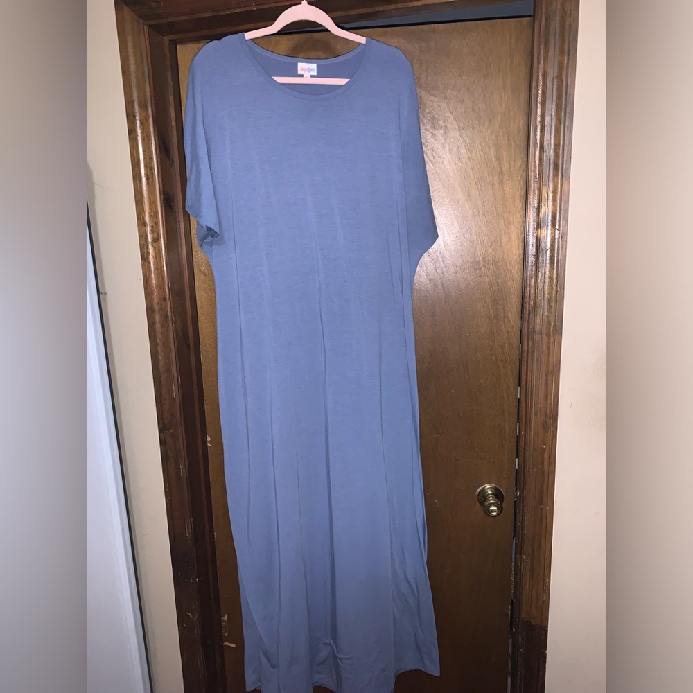 Simple Dusty Blue Lularoe Maxi Dress